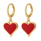 Red Heart Earrings Earings Discover Weekly Spotify Enamel Red Heart Earrings Fashion Jewellery Earings Bulk