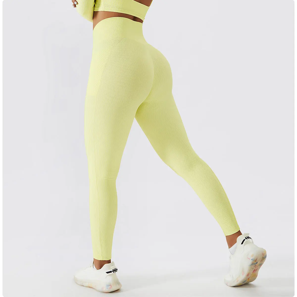 Sportswear Running Sports Custom Logo High Waist Scrunch Butt Yoga Pants Gym Leggings For Women