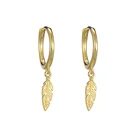 Dangle Earring Earrings 925 Silver Zircon Feather Hoop Dangle Hoop Earring For Women Fashion Jewelry