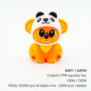 OEM TPR Squishy Koala Toy with Removable Animal Hats Collectible Series Blind Box | Wholesale Stress Toy