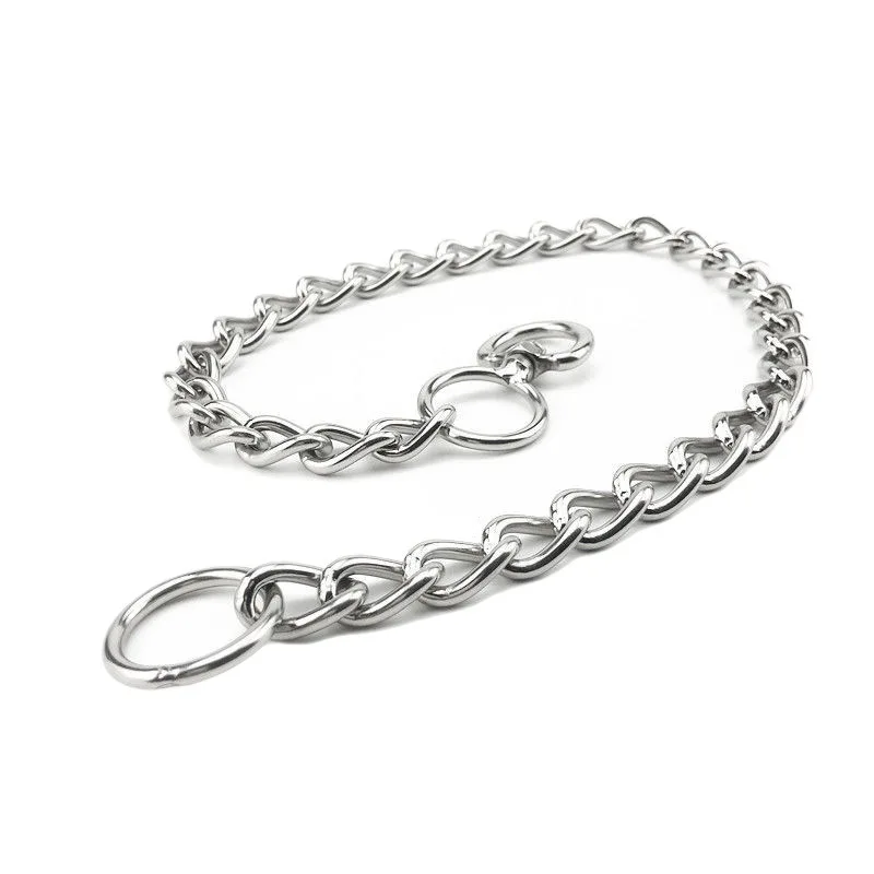10.6MM/15MM/19MM Width Pet Collars Dog Chain Stainless Steel P Chain Rotating Buckle Choke Dog Chain for Medium and Large Dog