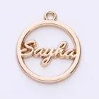 Charm Jewelry Tags Engraved Round Charm Custom Metal Pendants Logo For Jewelry