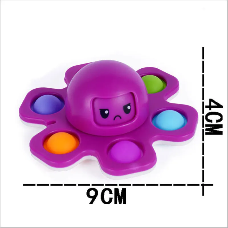OEM & ODM Anti-Anxiety Stress Relie Bubble Fidget Spinner Face-Changing Octopus Fidget Toy Wholesale