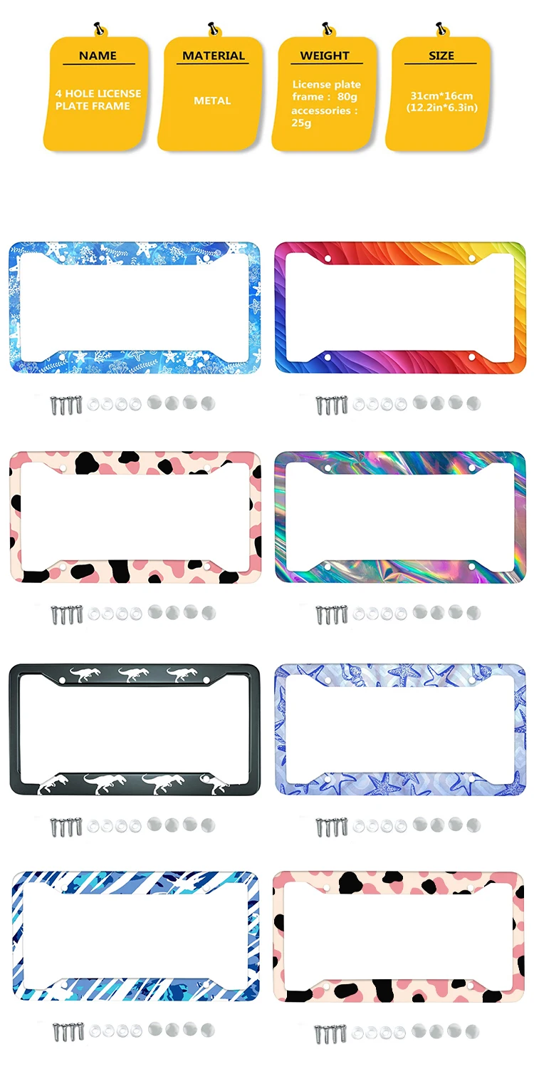 Stainless Steel Car Accessories 2024 Custom Design License Plate Frame for USA details