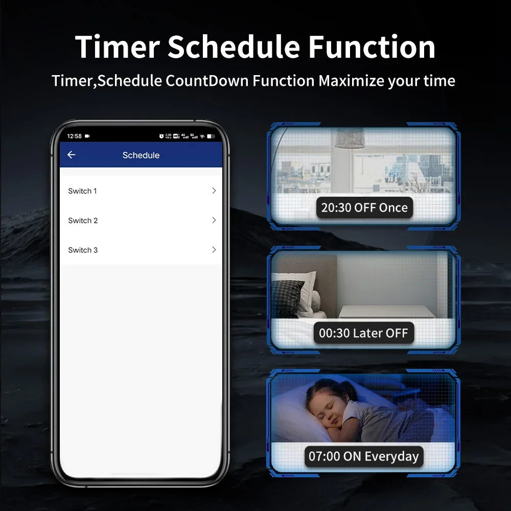Tuya Switch Wifi+rf433 Us/eu,Singlephase/neutral Wire Wall Touch Light
