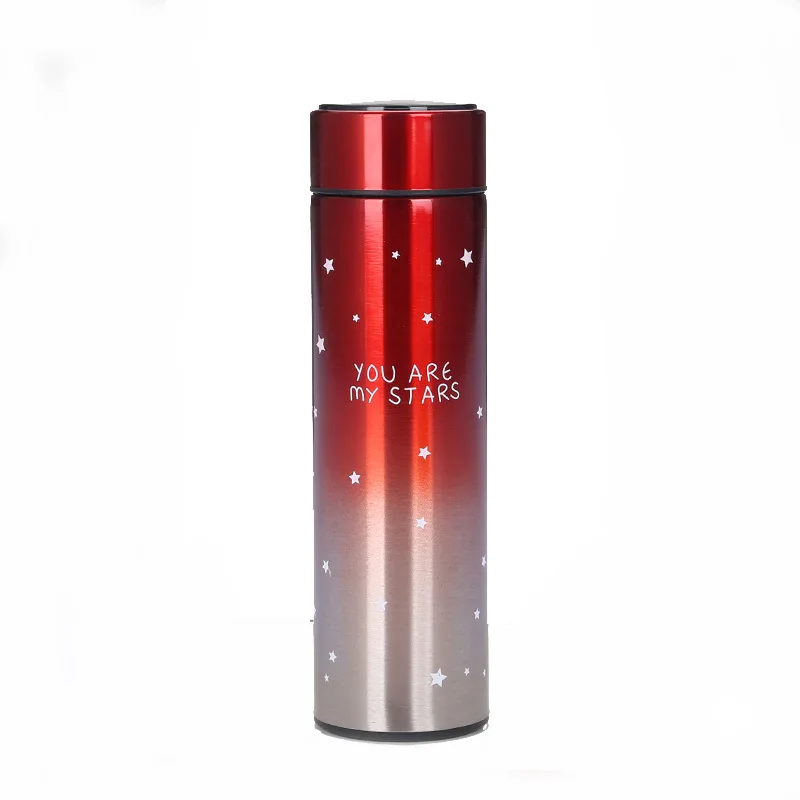 intelligent smart thermo reminder drink water bottle with LED temperature display lid Vacuum Flask