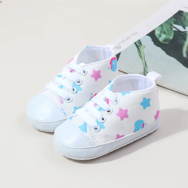 Wholesale Cheap Canvas Unisex Baby Shoes with Star apple Printing supplier