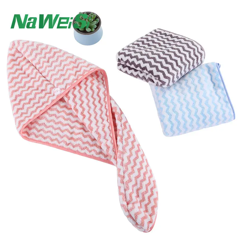 Hot Selling Personalized Design Stripe Style Fast Drying SPA Salon Microfiber Hair Wrap Turban Towel