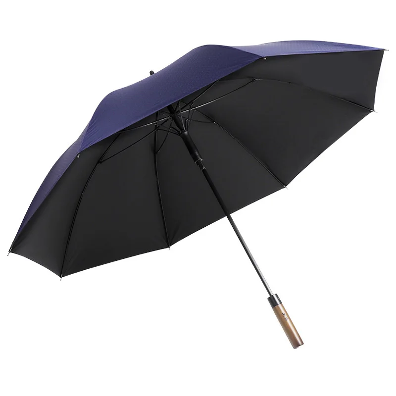 Long handle large double reinforcement increase storm resistance three windproof business men and women straight handle umbrella