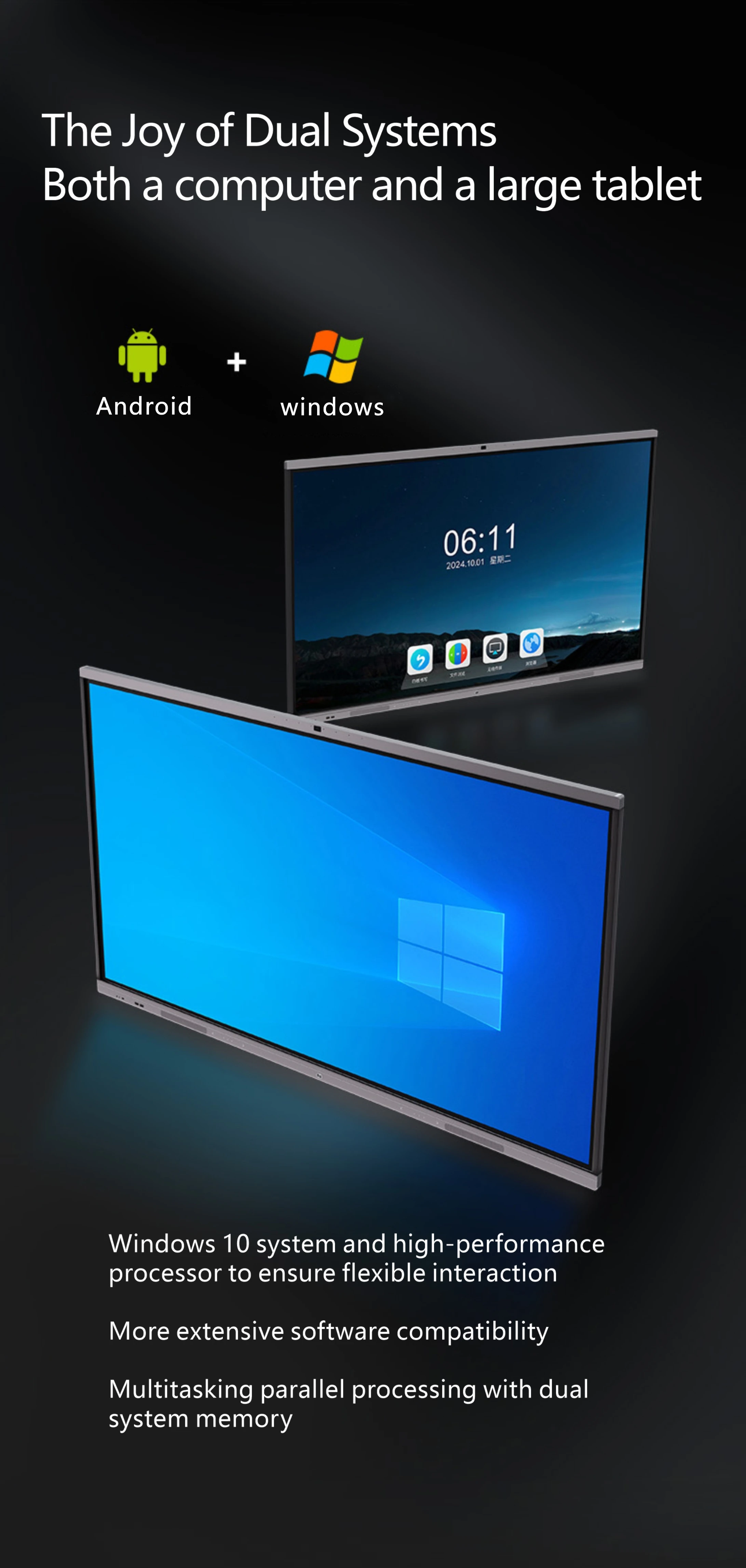 Conference All in One Touchscreen Interactive Blackboard 4K Multi Device Connectivity B Type