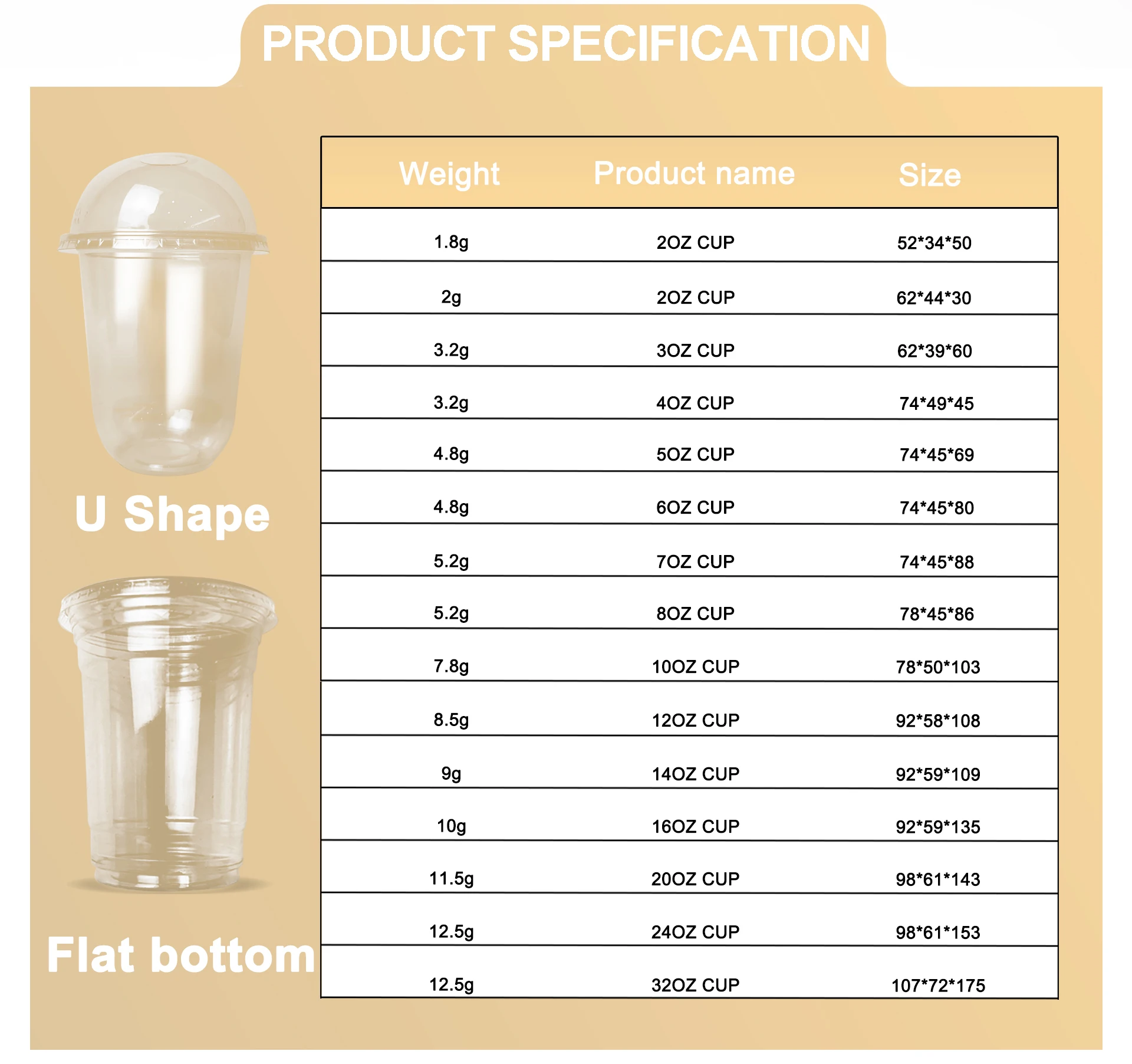 2021 newly compostable 1oz/4oz/5oz/6oz/8oz sauce bubble tea boba beverage coffee cups clear pla biodegradable cup with seal lid