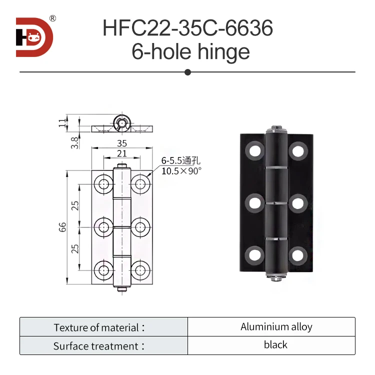 HFC21-3C/48B/62B/79B Industrial Electrical Cabinet Door Hinges HHPSNL5 Aluminum Alloy Profile Cabinet Door Hinges details