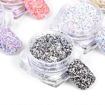 New Winter Season Colors Nails Decoration Glitter Sequins Black White Pink Mix Colors Dipping Nail Glitters