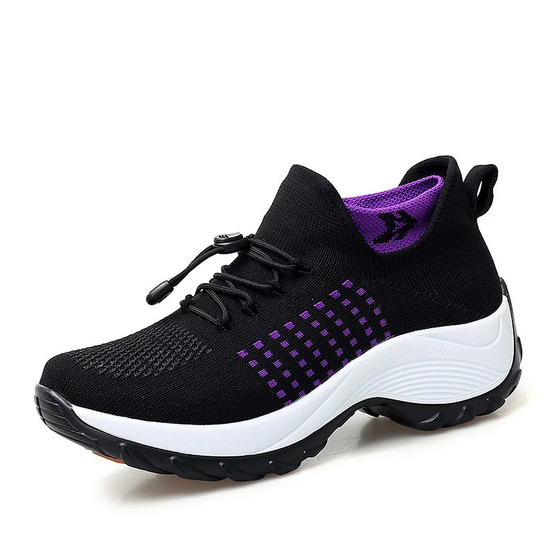 35-45 New Spring and Autumn Sports Shoes Sock shoes Fei Wo Large Women's Thick Sole Rocker Shoes