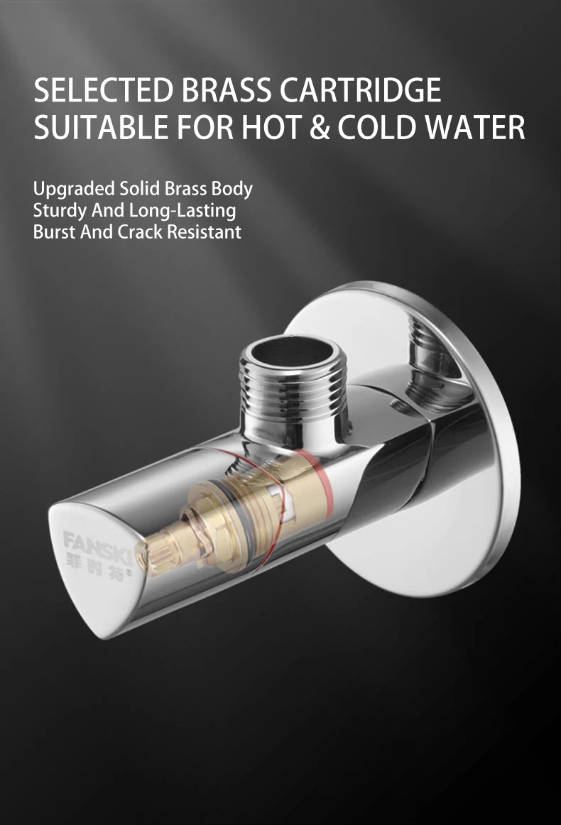 High-quality Brass Angle Valve, Thickened, Suitable for Hot and Cold Water Stop Valves of Water Heaters and Toilets factory