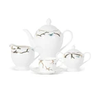 Wrap Set Ceramic Set Elegant Style Classical Full Wrap Decal New Bone Coffee Cup And Saucer Ceramic Tea Set