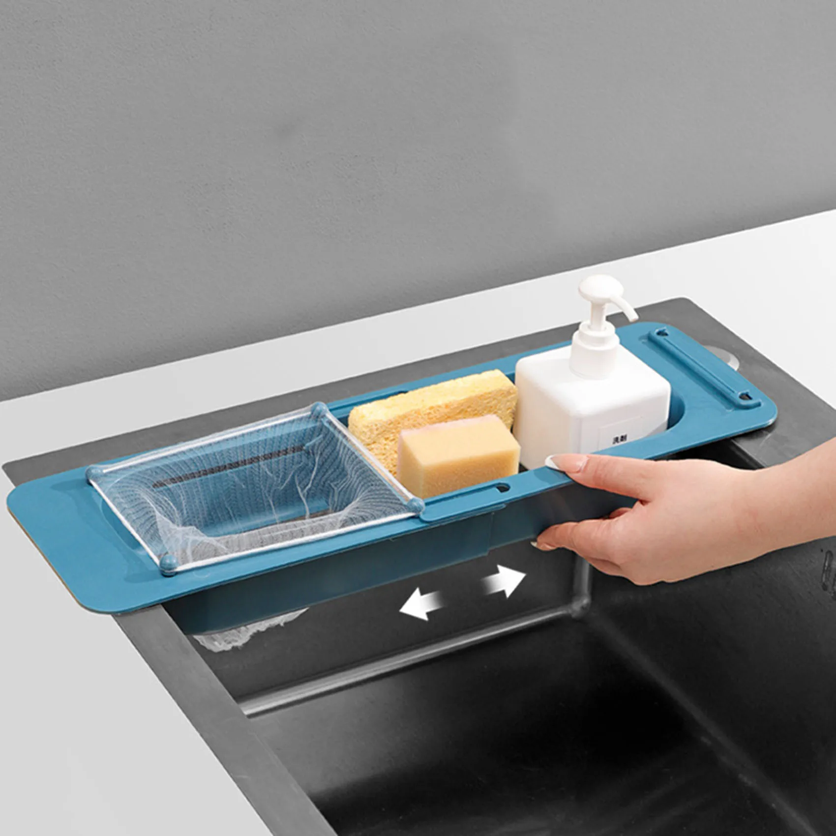 2023 new hot sell kitchen accessories household adjustable kitchen storage sink drain basket with 10 filter net  Storage rack