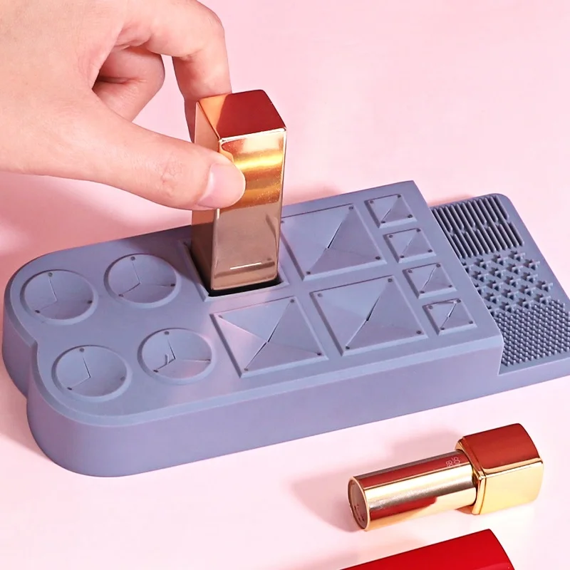 2024 Fashion Cosmetic Makeup Storage Box Silicone Makeup Brush Holder Organizers Silicone Lipstick Holder Case