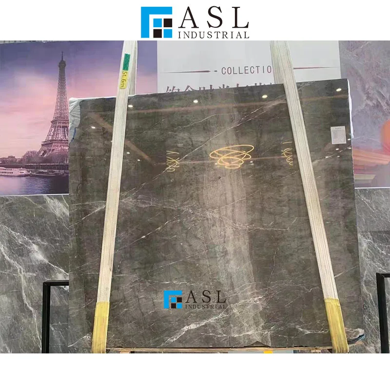 Factory direct dark grey marble slab