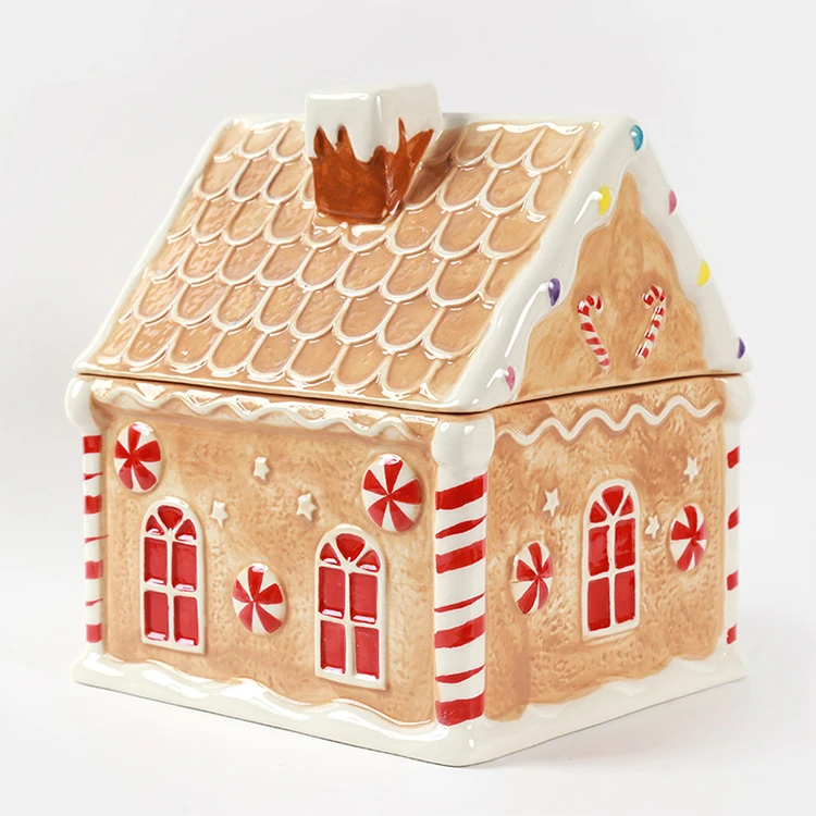 Best Selling christmas decoration Christmas ceramics house Storage tank For Christmas home decoration