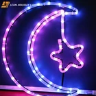 Holiday Lighting Outdoor Moon Motif Eid Decorations Led Ramadan Lights With Remote Control