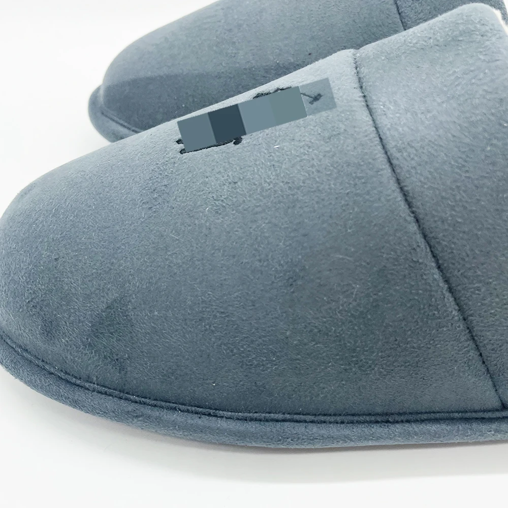 Luxury dark grey Winter Cozy Soft Plush Warm House Indoor Slippers