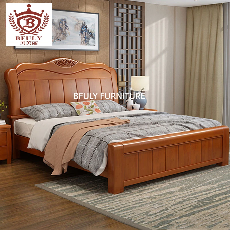 Custom Solid Wood Double Bed Storage Bed King Bed Bedroom Furniture