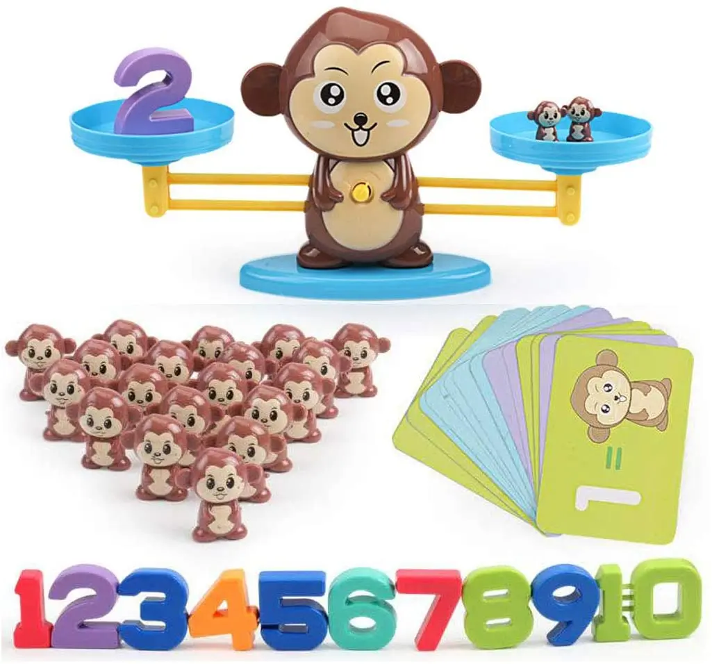 Play Brainy Balancing Monkey Math Game Fun  Educational Monkey Scale Math Toy 