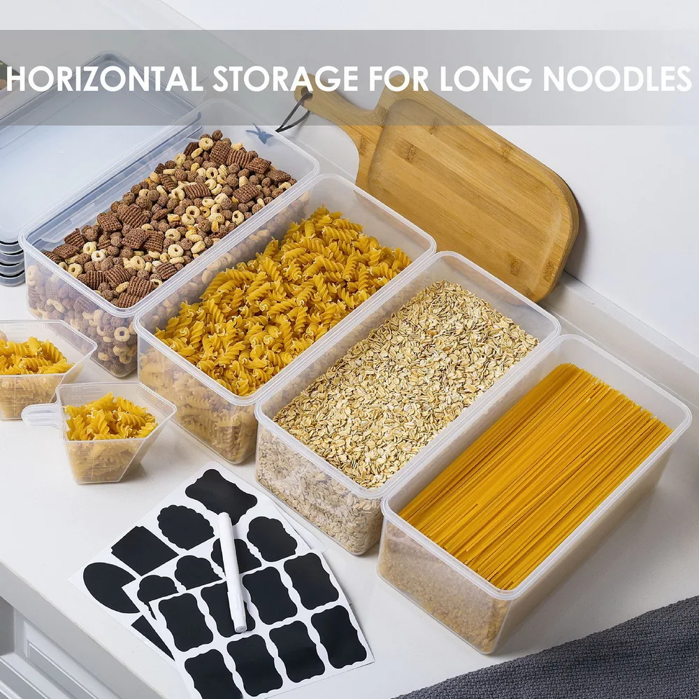 Haixing 3.2L Rectangle Plastic Food containers Deep Cabinets Microwave Pasta Noddle Food Storage Container