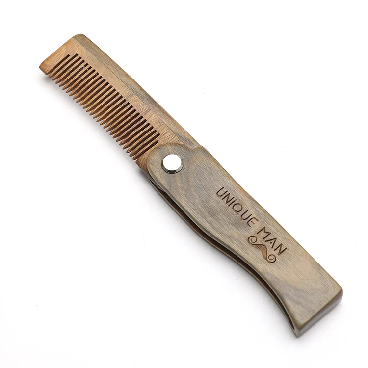 Pocket Size Wooden Fold Comb Ready To Shipping Folding Beard Comb For Men's Person Beard Care