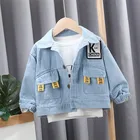 Baby Jacket All Over The Country Looting Printed Cartoon Baby Girl Coat Denim Jacket