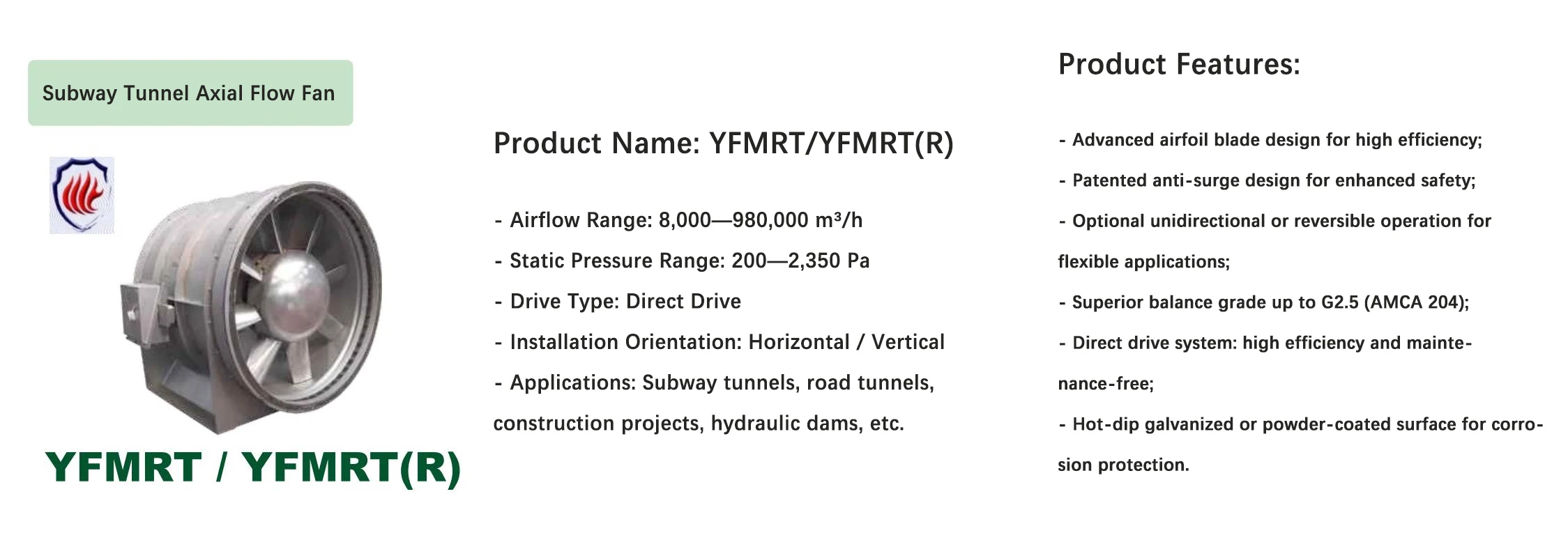 Axial Flow Fan, INFINAIR, YFMRT - detail 2