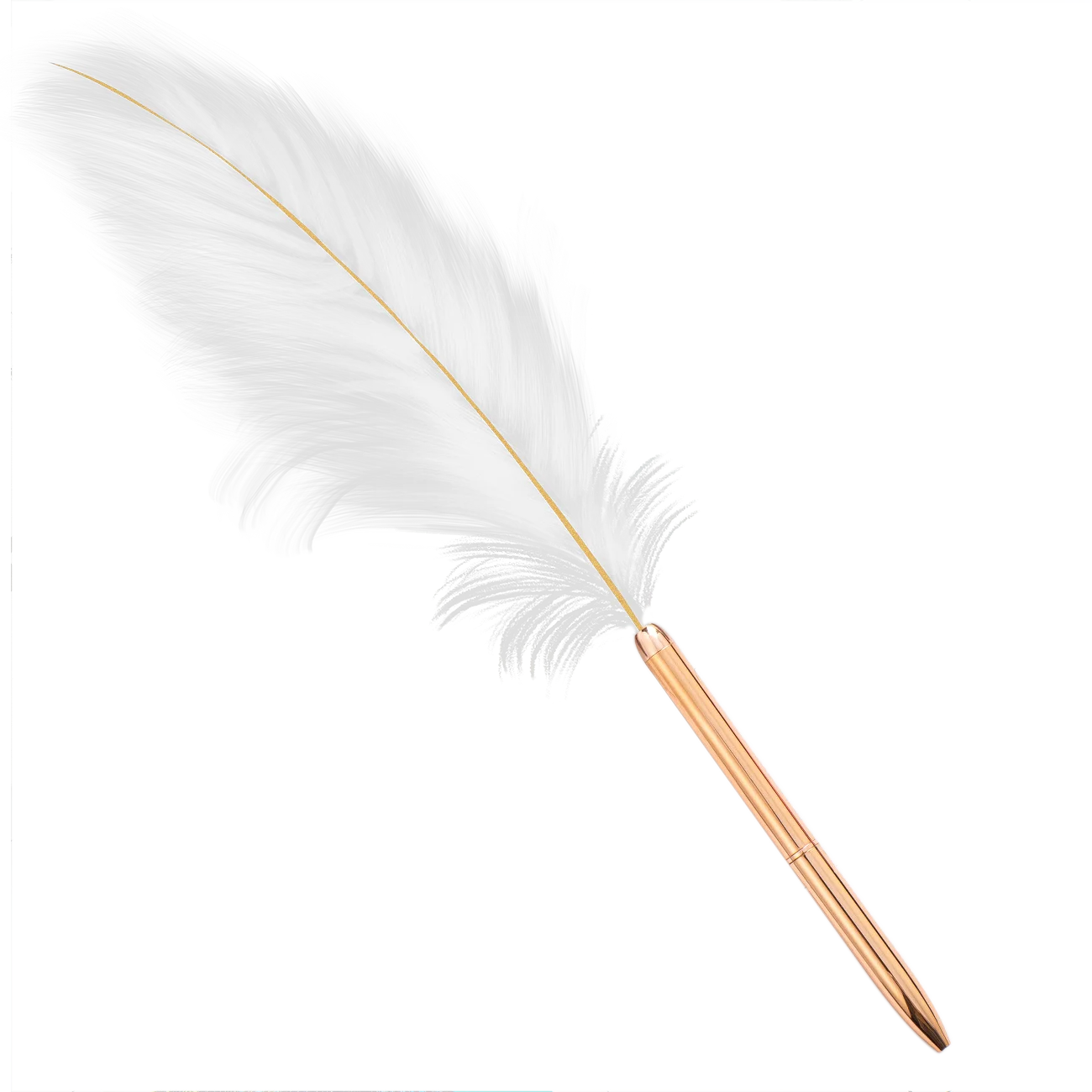 Wholesale hot selling new white feather pen with custom logo metal ballpoint pen for wedding parts for girls