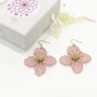 Earrings For Romantic Pink Cherry Coating Gold-plated Pendant Spring Fish Ear Hook Earrings For Women