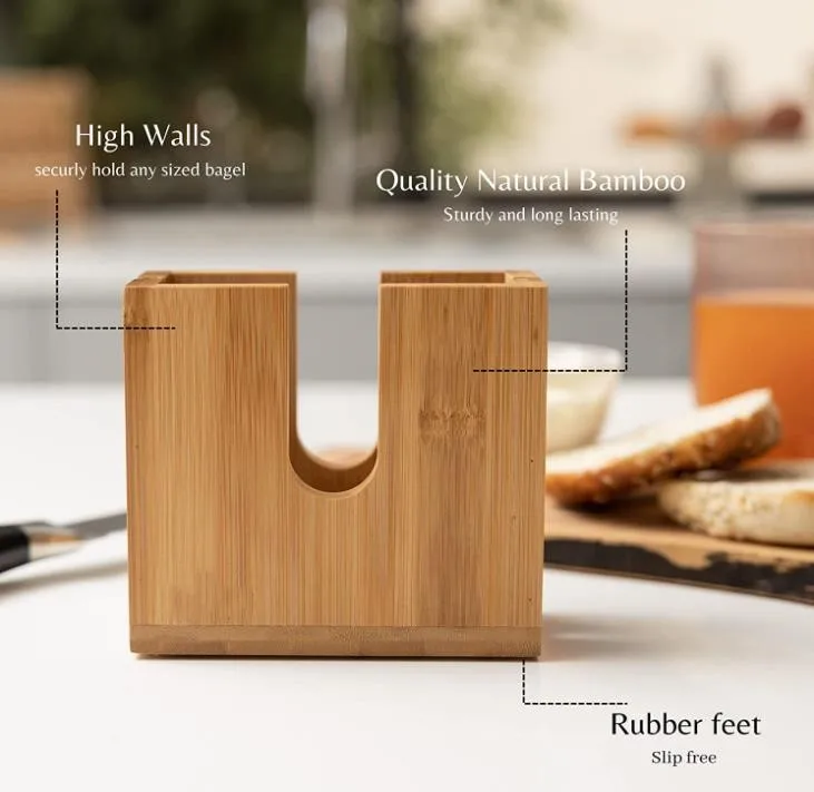 Customized Wood Bagel Slicer Holder New design Wooden Bagel Slicer for Small and Large Bagels