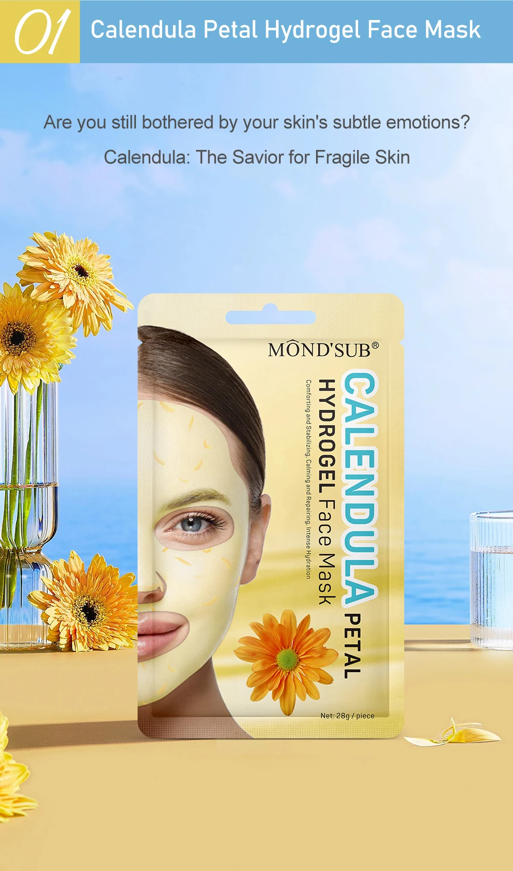 Mond Sub Oem Lavender Petal Moisturizing Functional Facial Mask