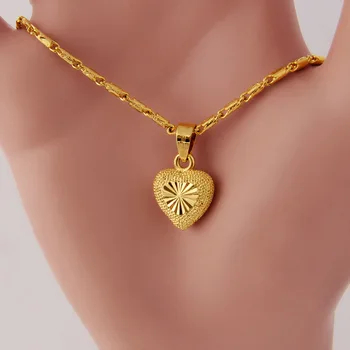 Jewelry Dubai Gold 24k Elegant Style  Sweet Heart Jewelry Necklace For Women