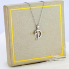 Necklace Pendant Chain Sterling Silver Letter Necklace Cubic Zirconia Pendant Silver Name Necklace