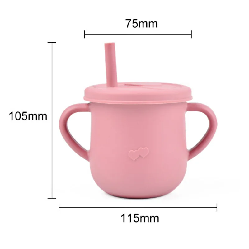 Customized Food Grade BPA Free Baby Toddler Silicone Spill proof Drinking Sippy Cup Wholesale Kids Drinking Cup