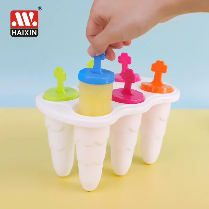 Kid DIY ice lolly Moulds popsicle molds holders 6pcs ice mold creative ice lolly maker set