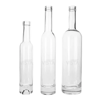 Free sample Tall and Thin Cork Top 375ml 500ml 750ml Clear Gin Vodka Ice Wine Glass Bottle