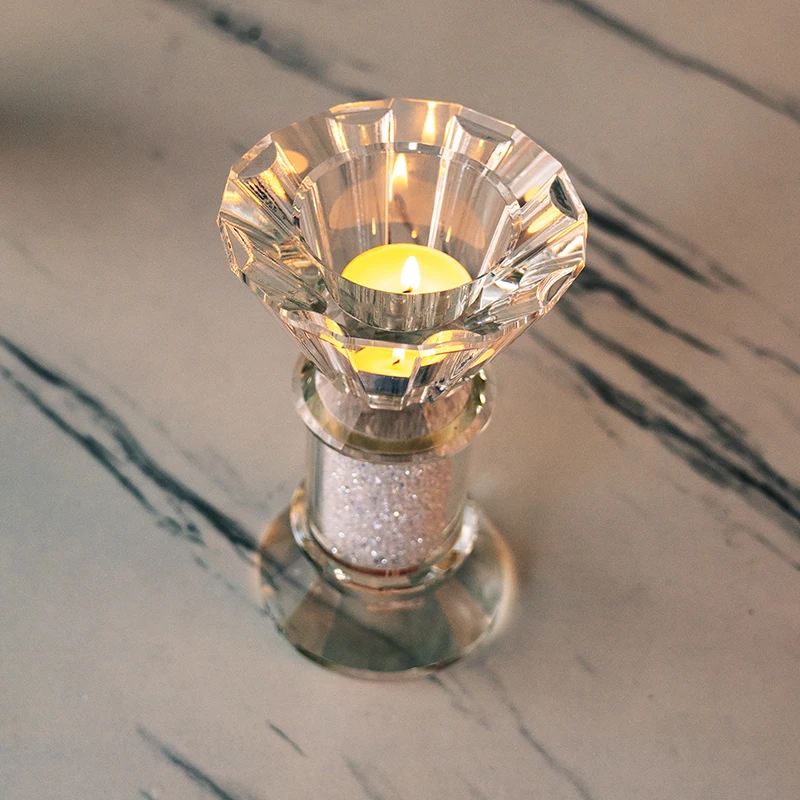 product small bridge large mouth glass candle holder elegant and atmospheric furniture decoration wedding candle holder-10