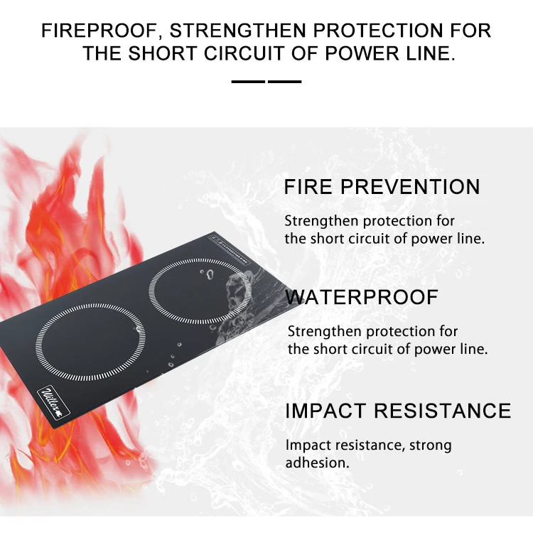 Kitchen cookware black crystal induction cooker heating touch screen