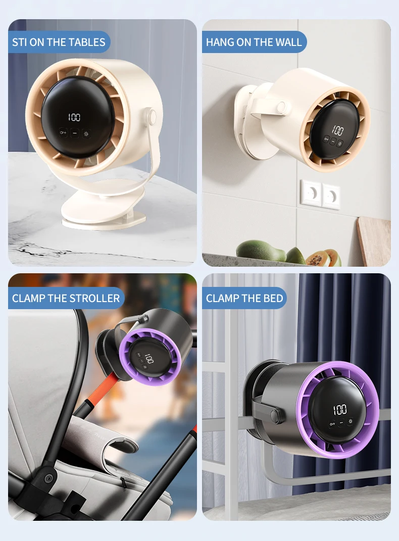 Rechargeable Mini Clip Fan, USB, 4000mAh - detail 10