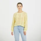 Pullover Women's Sweaters 2021 Custom Crew Neck Light Loose Ladies Pullover Pointelle Knit Spring Women Sweaters