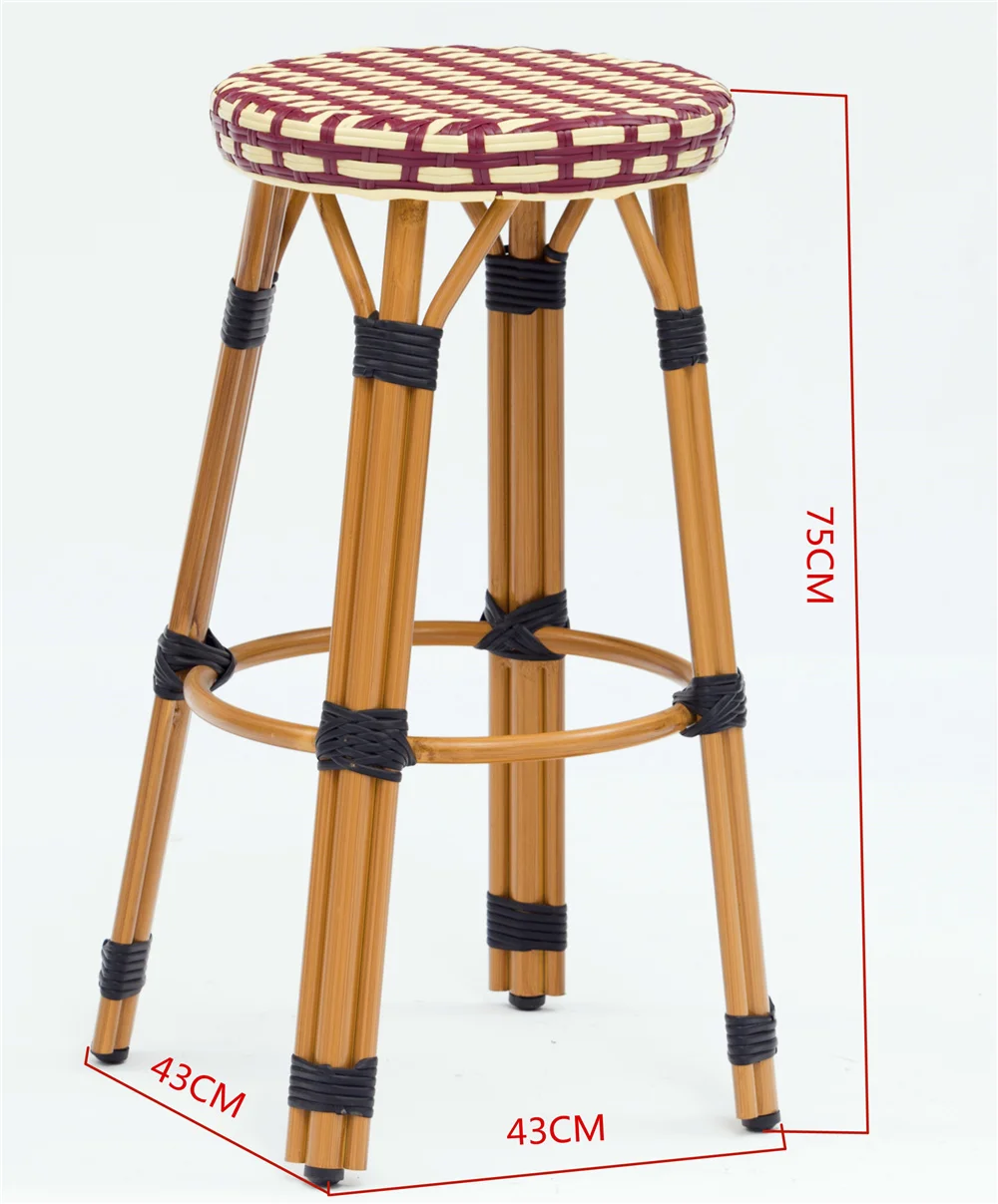 Cheap aluminum outdoor bar leisure time chair wicker