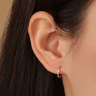 Hoop Earrings Earrings Gemnel Fashion Sterling Silver 18k Gold Classic Single Diamond Huggie Hoop Earrings