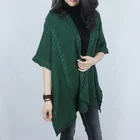Cape Women's Open Front Chunky Knit Loose Fit Cardigan Coat Sweater Poncho Cape Shawl Wrap