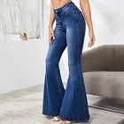 Bell High Waist Jeans Wholesale Women Custom High Waist Wide Leg Bell Bottom Jeans