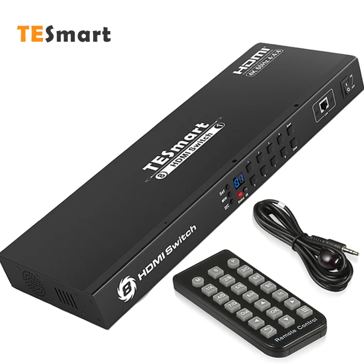 Tesmart Hdmi Splitter Switcher Auto Scan 8 Ports Ultrahd Edid 8x1 Rs232